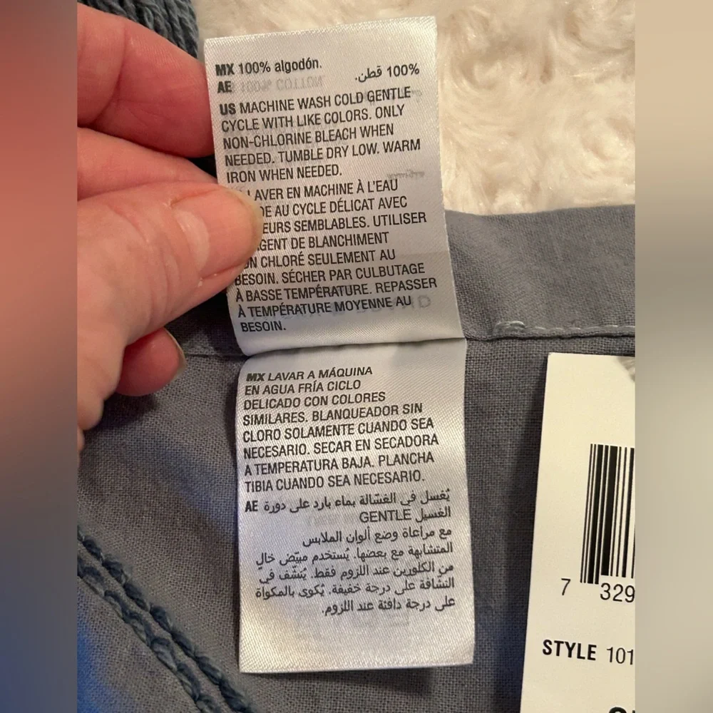 Lucky Brand Queen Dusty Blue Boho Comforter Bedspread Textured Fringe